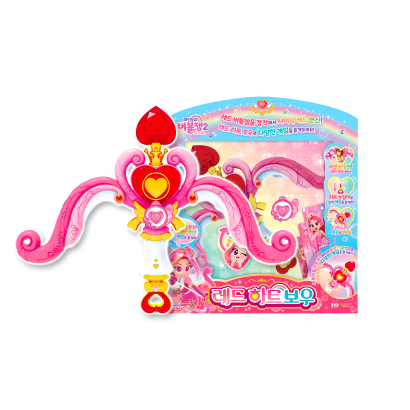 레인보우버블젬 레드 하트 보우